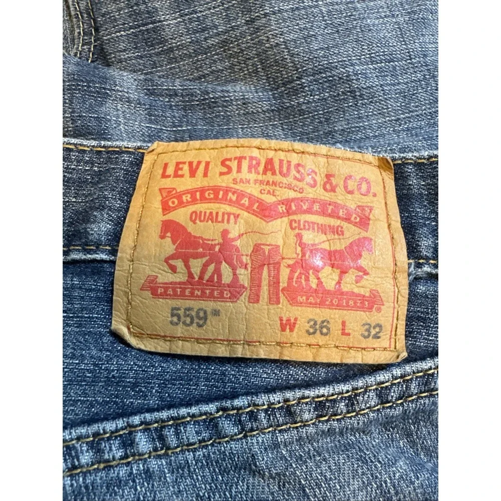 Levi's 559 Men's Relaxed Straight Leg Jeans W36 L32 Medium Wash Denim 00559-2765